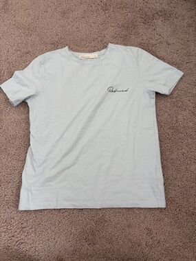 OAK + FORT Pale Blue Short Sleeve Crewneck Tee with Script Logo